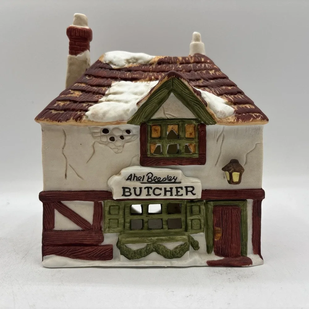 Department 56 1984 HVC Dickens Village Abel Beesley Butcher Shop 6515-3 Vintage